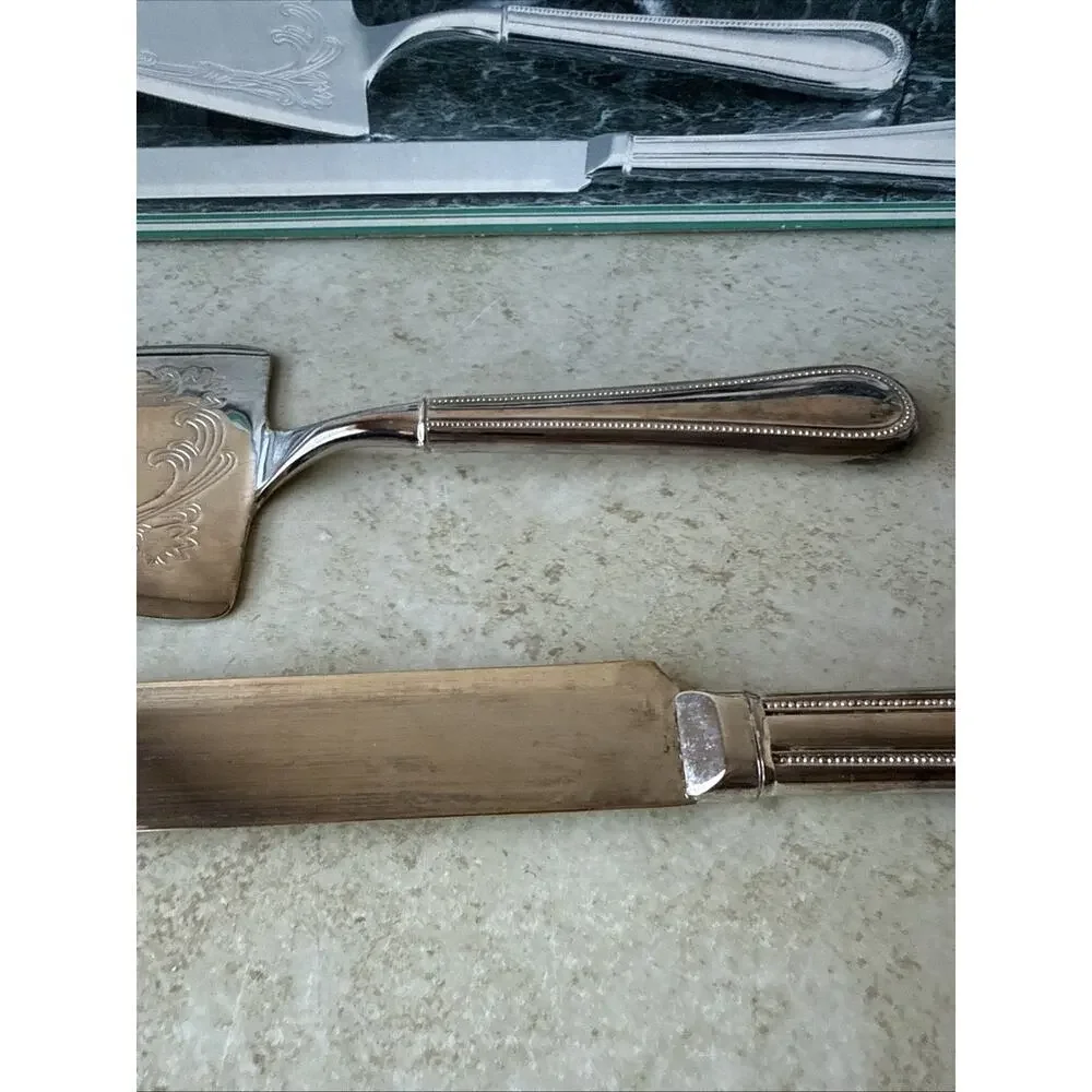 Vintage 1994 Towle Pastry Server And Cake Knife Silver Plated